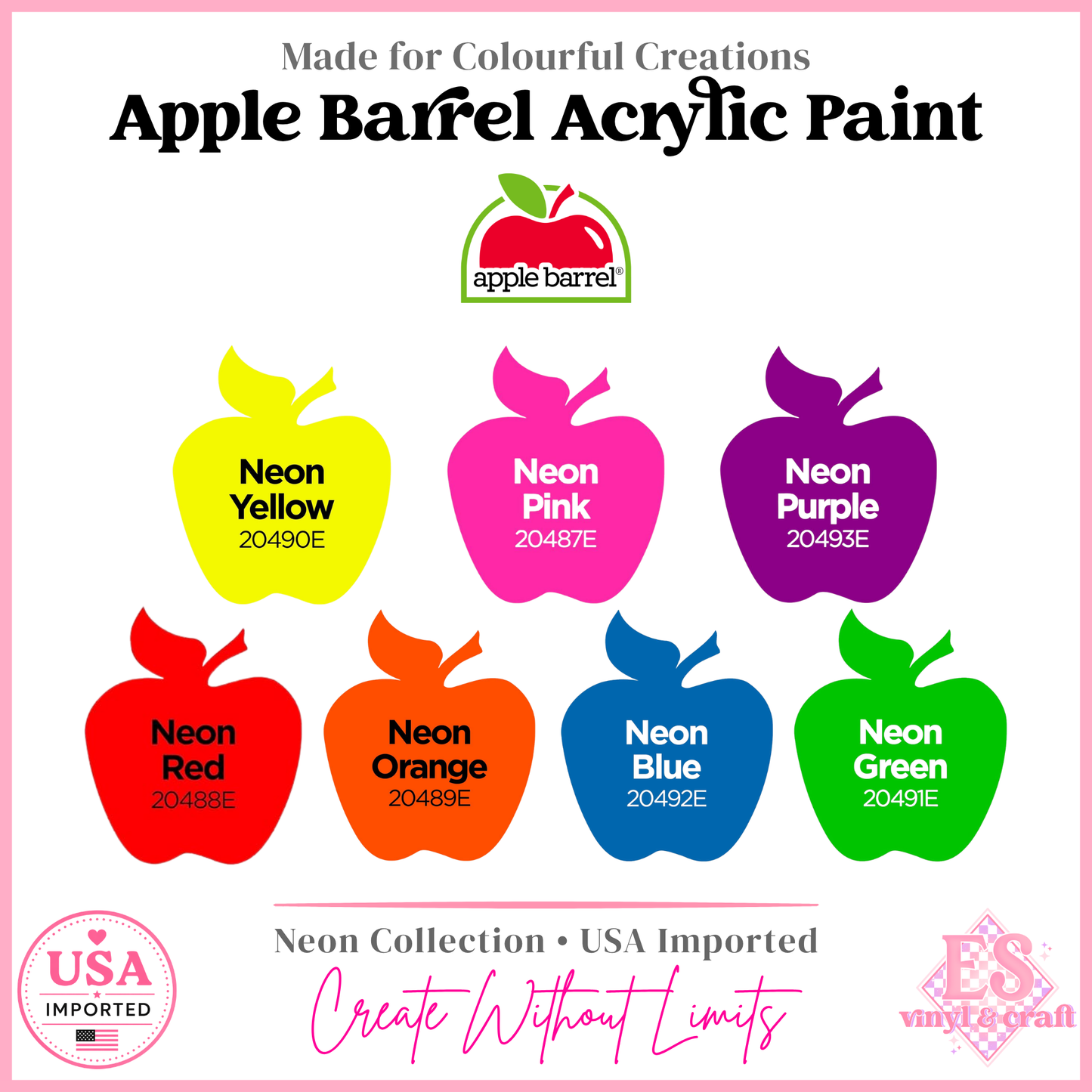 Apple Barrel Neon Range Acrylic Paint 2oz (Made in the USA)