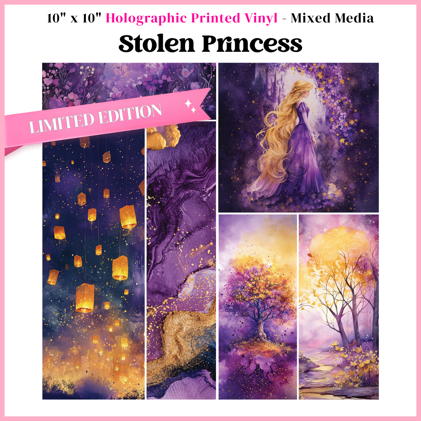 Stolen Princess - Mixed Media Vinyl 10"x10" Sheet