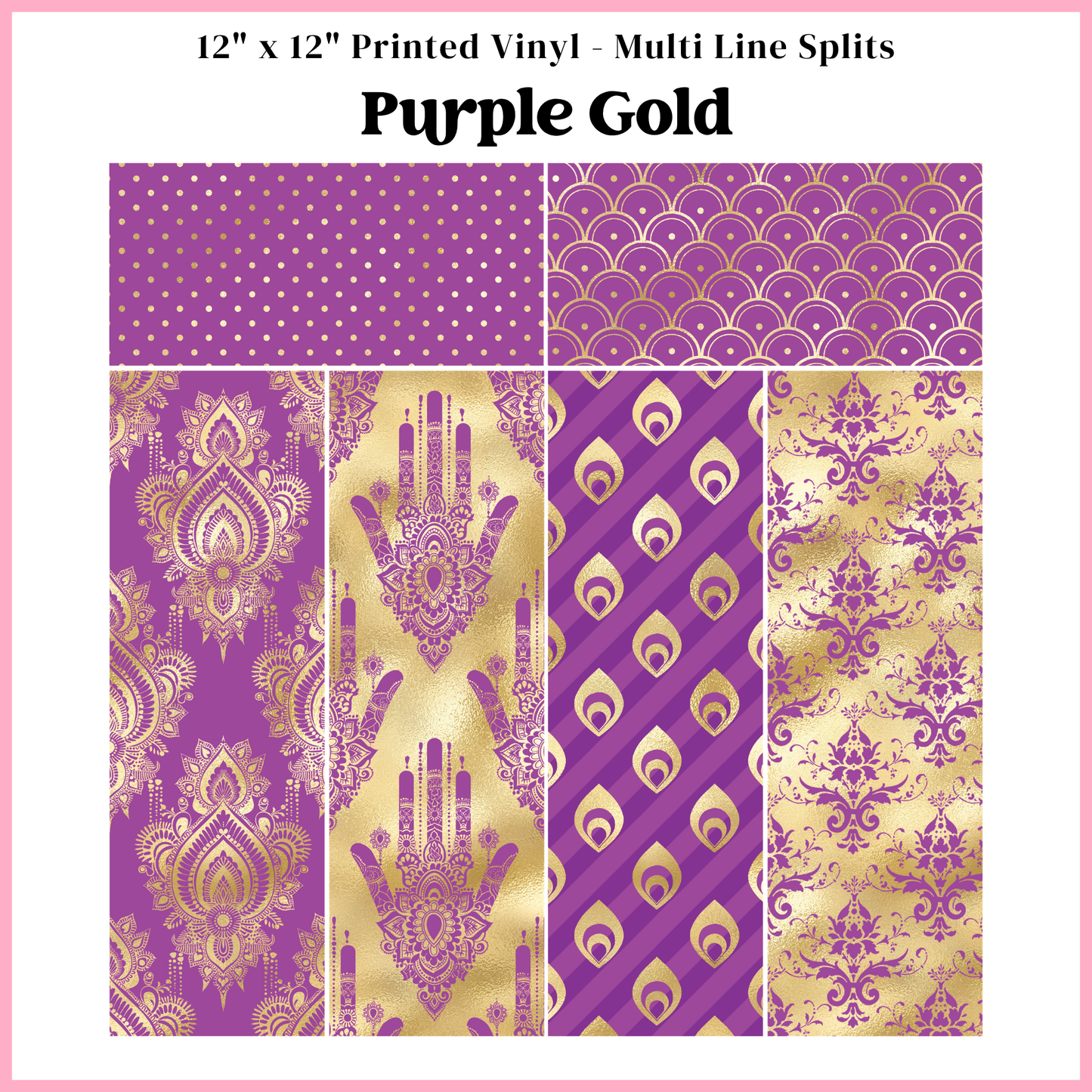 Purple Gold - Multi Line Split - 12" x 12" Sheet