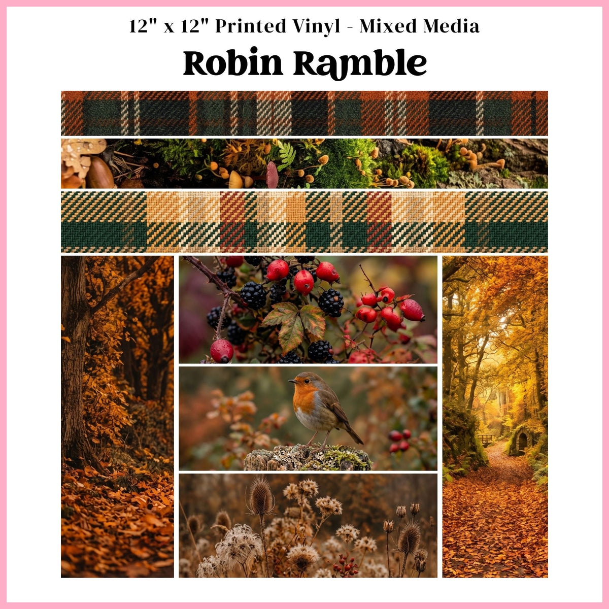 Robin Ramble - Mixed Media Vinyl 12"x12" Sheet