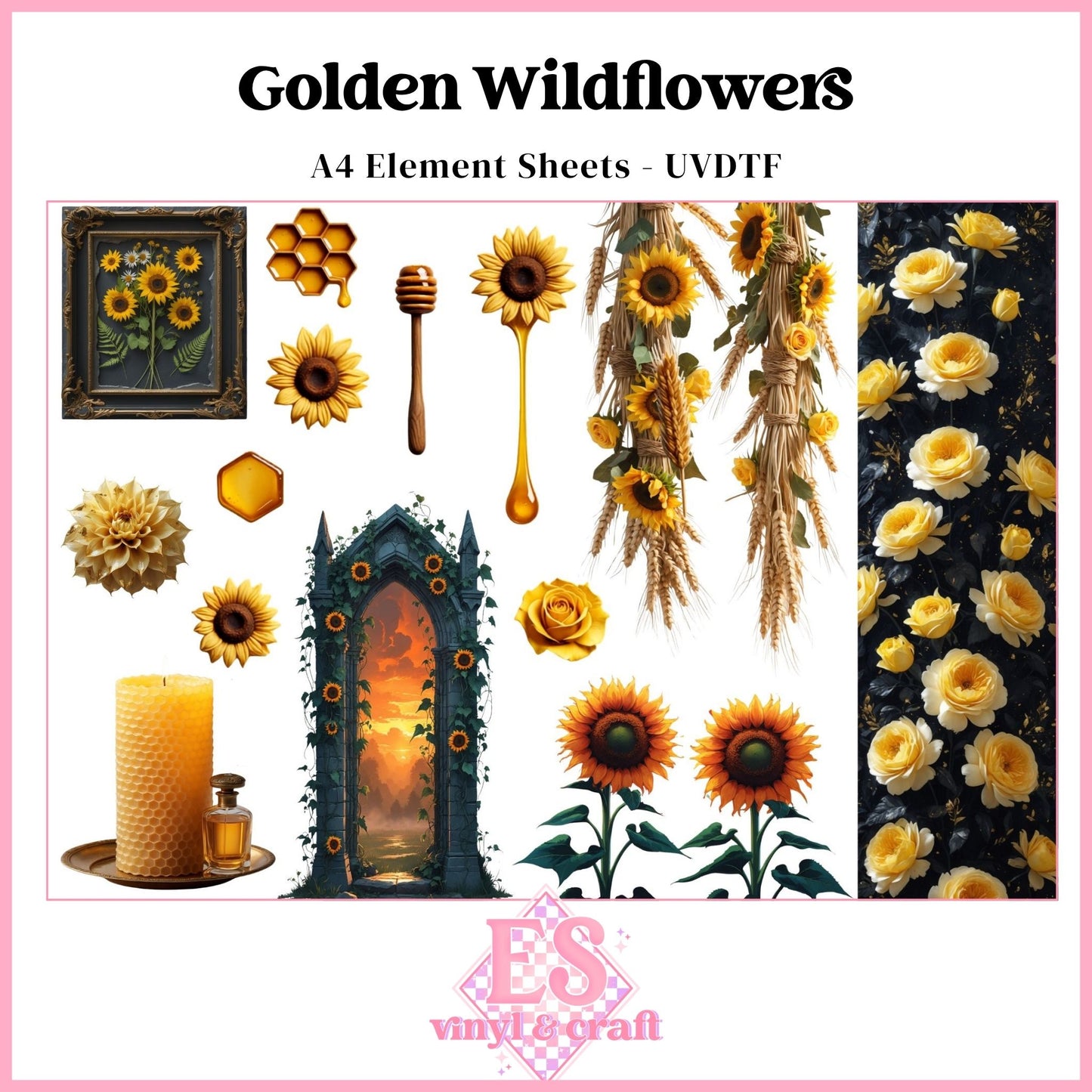 Golden Wildflowers - UVDTF Element Sheet