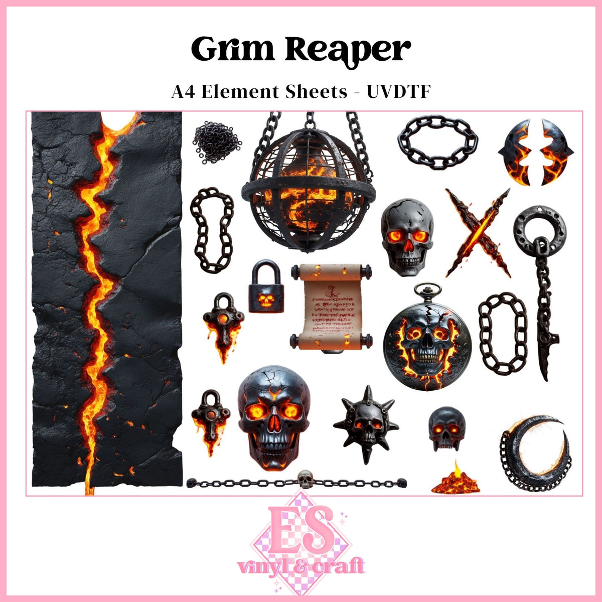 Grim Reaper - UVDTF Element Sheet