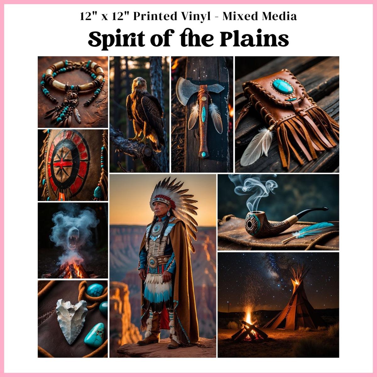 Spirit of the Plains - Mixed Media Vinyl 12"x12" Sheet