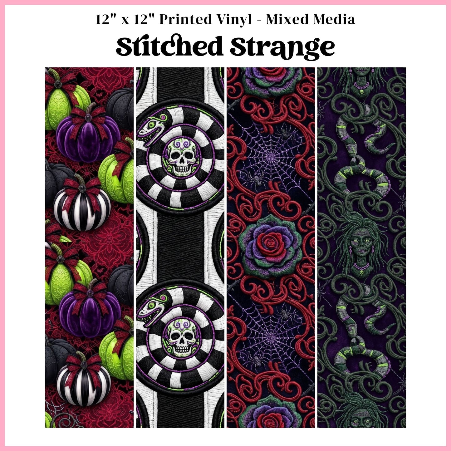 Stitched Strange - Mixed Media Vinyl 12"x12" Sheet