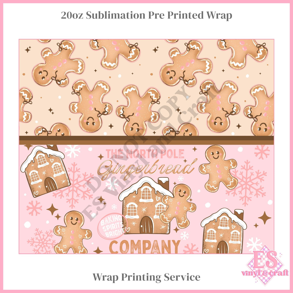 Gingerbread Company - Full 20oz Tumbler Sublimation Print
