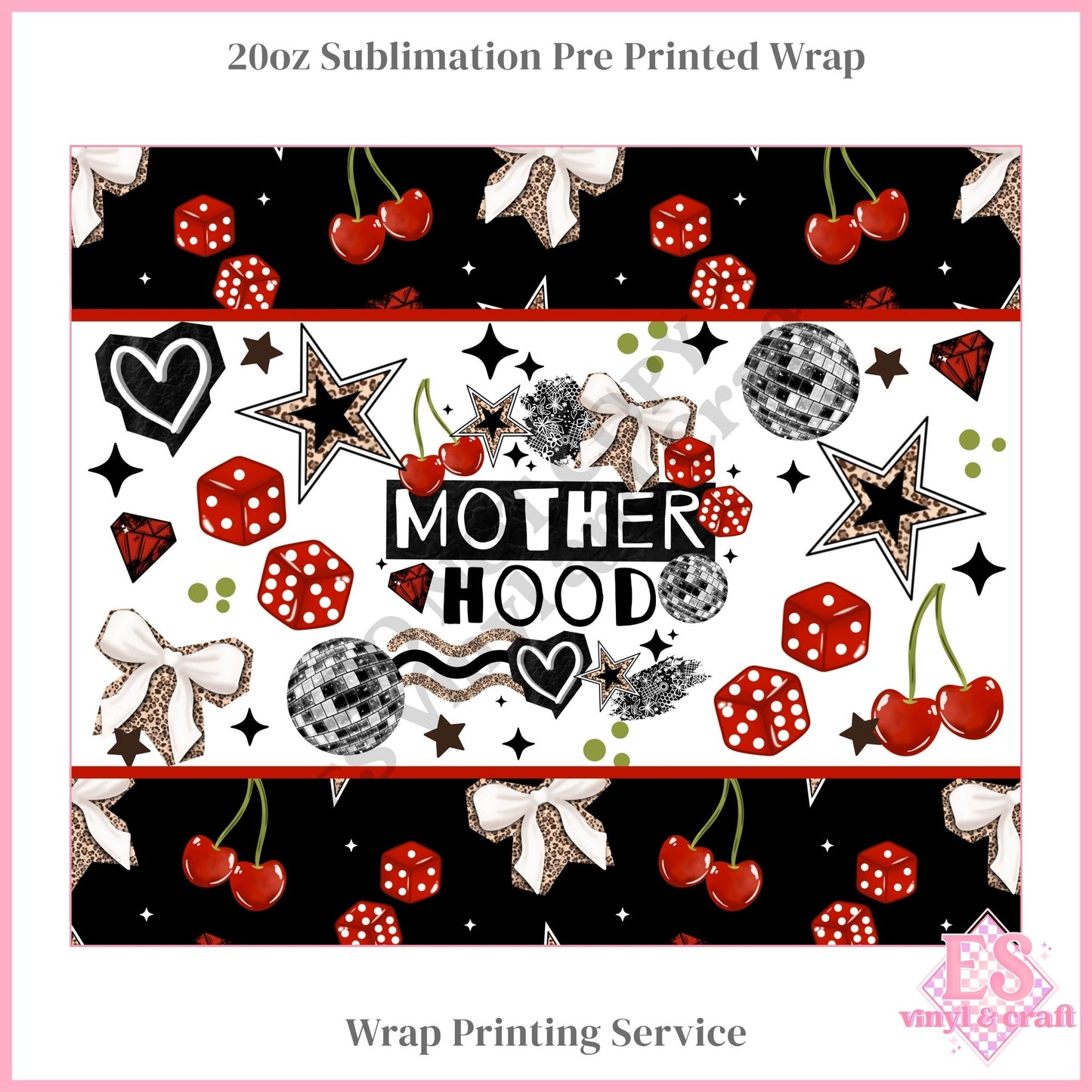 Motherhood Red - Full 20oz Tumbler Sublimation Print