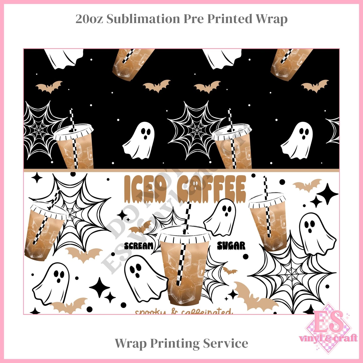 Iced Coffee Scream - Full 20oz Tumbler Sublimation Print