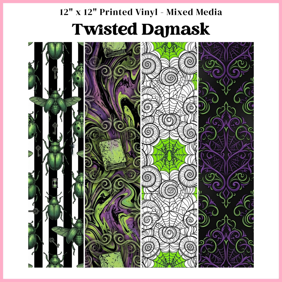 Twisted Damask - Mixed Media Vinyl 12"x12" Sheet