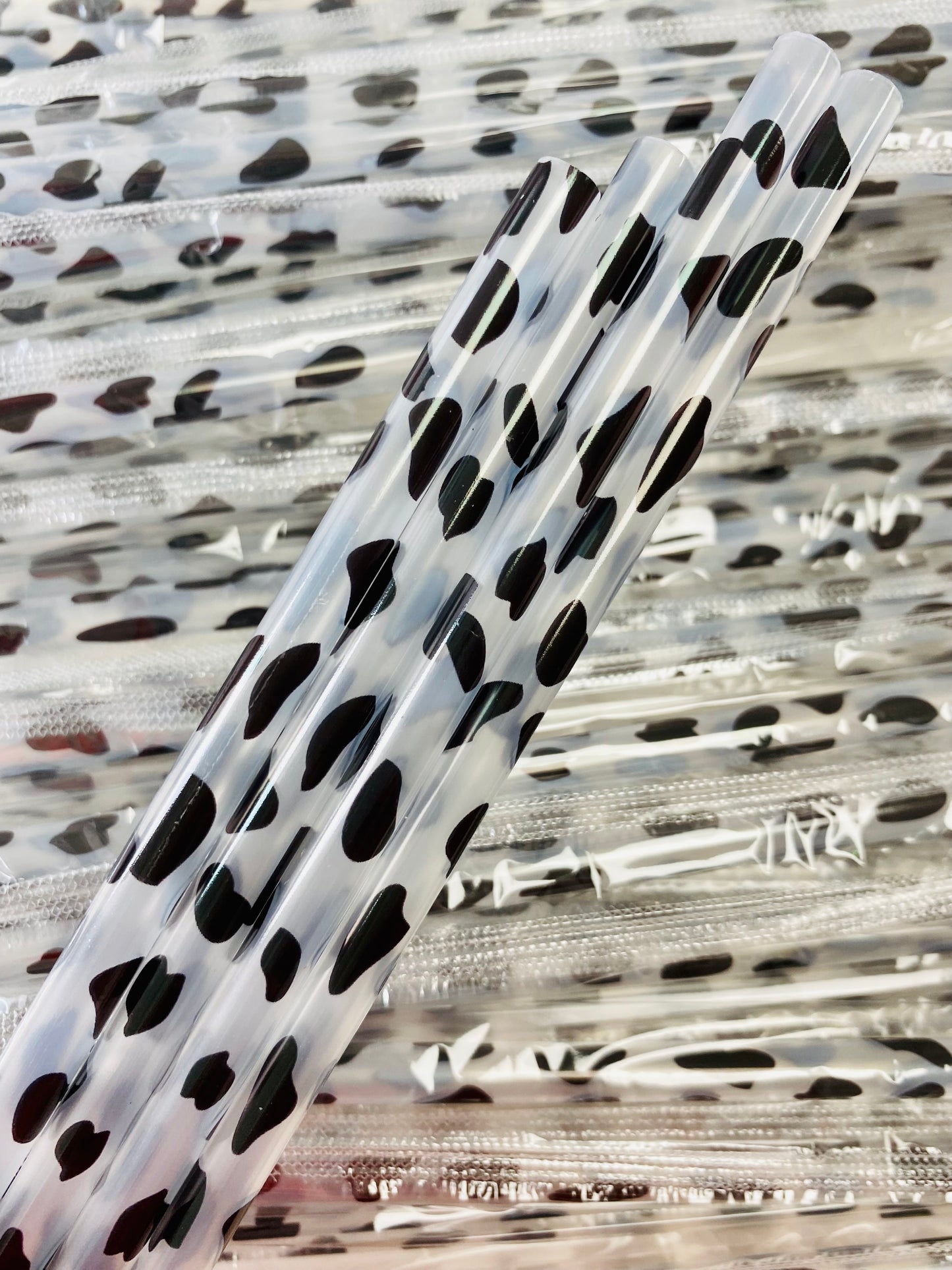 Cow Print Clear Straw image 0
