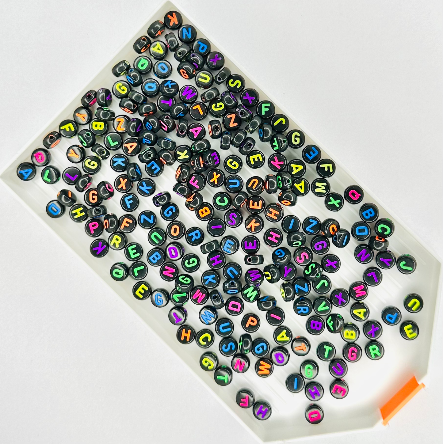 Black and Multicoloured Letter Beads (Pack of 200) image 0