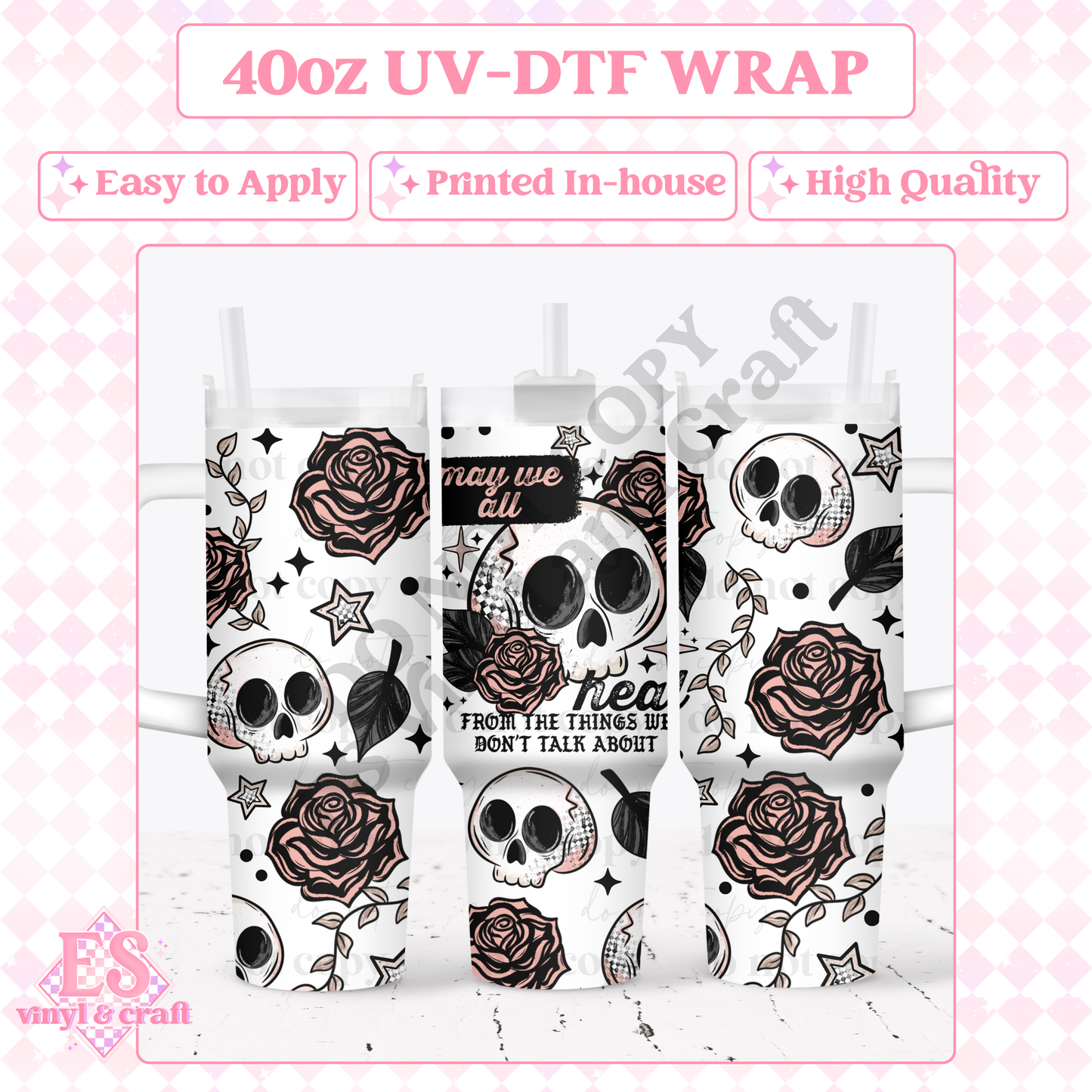 May We All Heal - 40oz Tumbler Wraps - UV-DTF (2 Wraps - Top and Bo image 0
