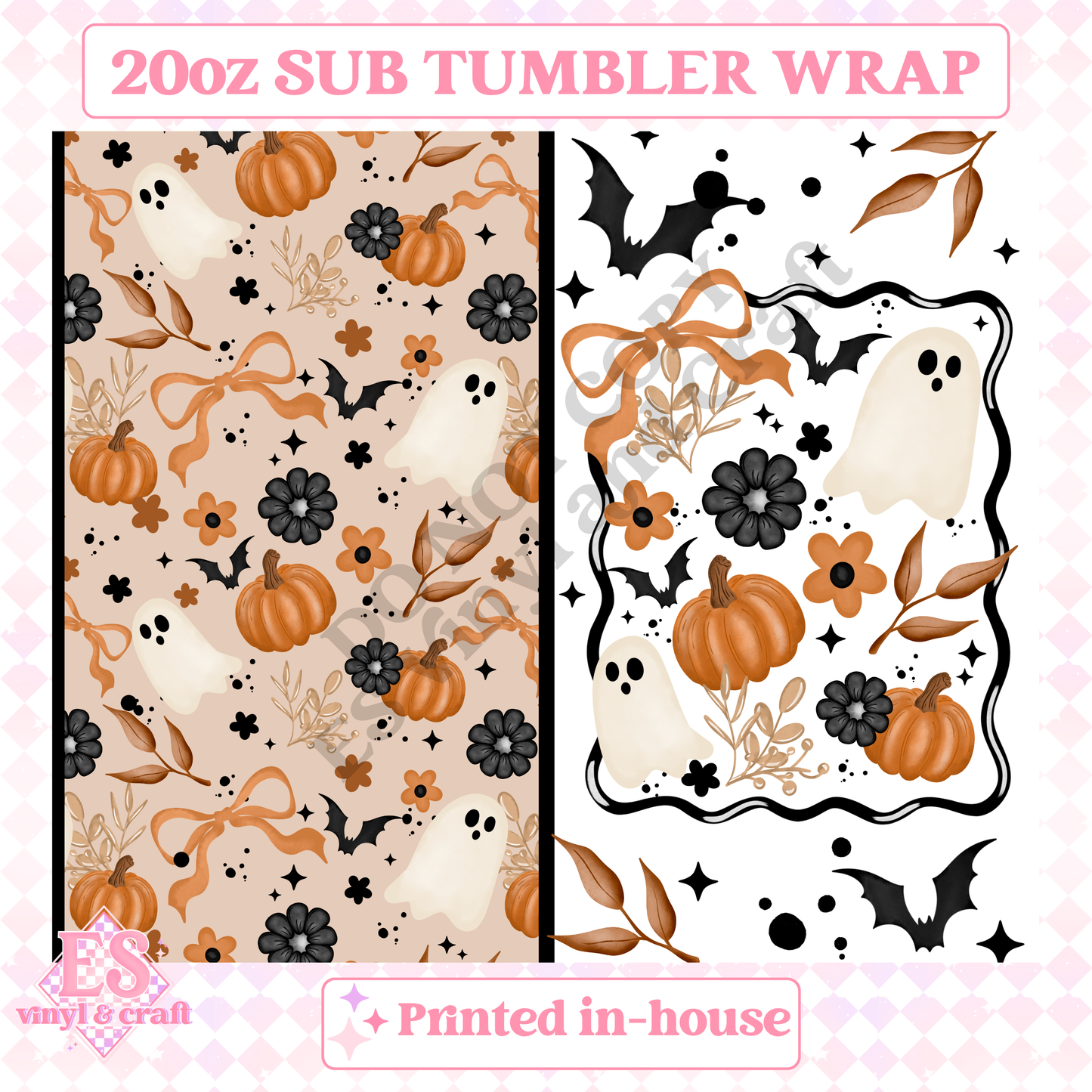 Autumn Frame - Full 20oz Tumbler Sublimation Print image 1