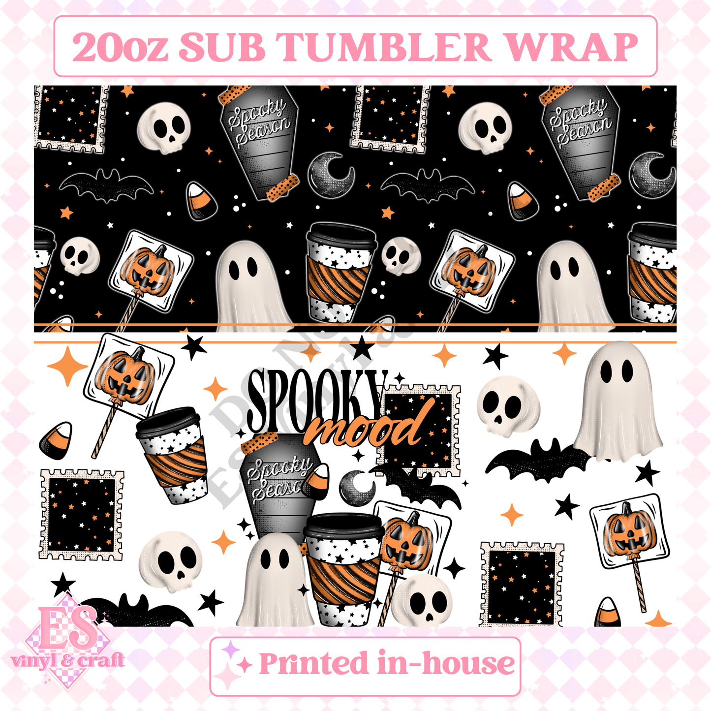 Spooky Mood - Full 20oz Tumbler Sublimation Print image 1