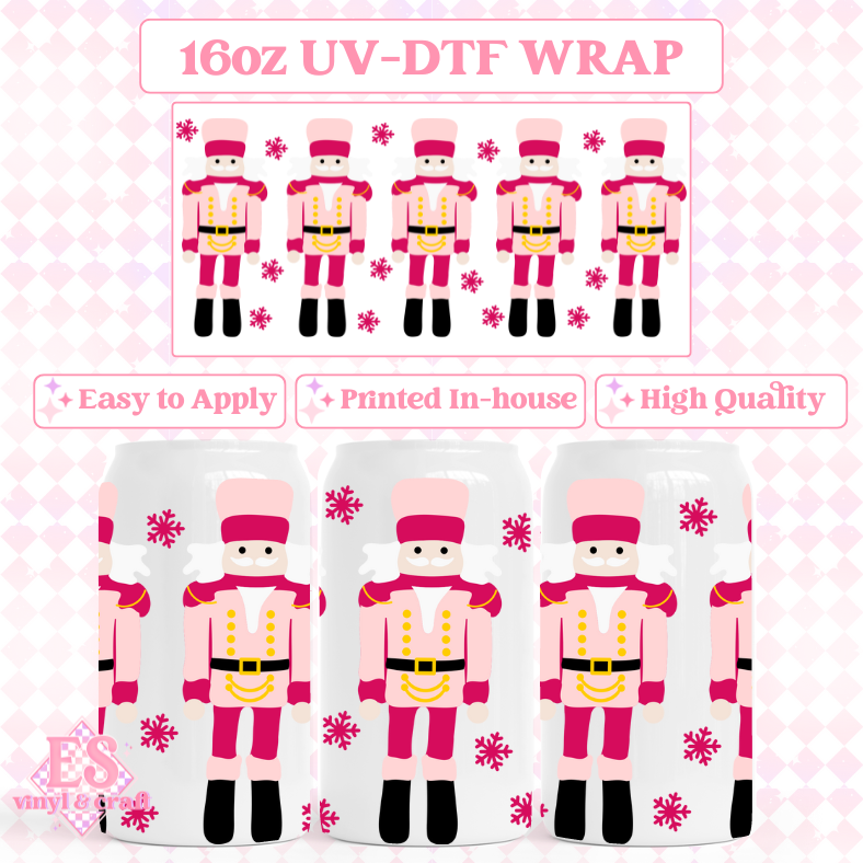 Festive Nutcracker - UVDTF 16oz Libbey Can Wrap image 0