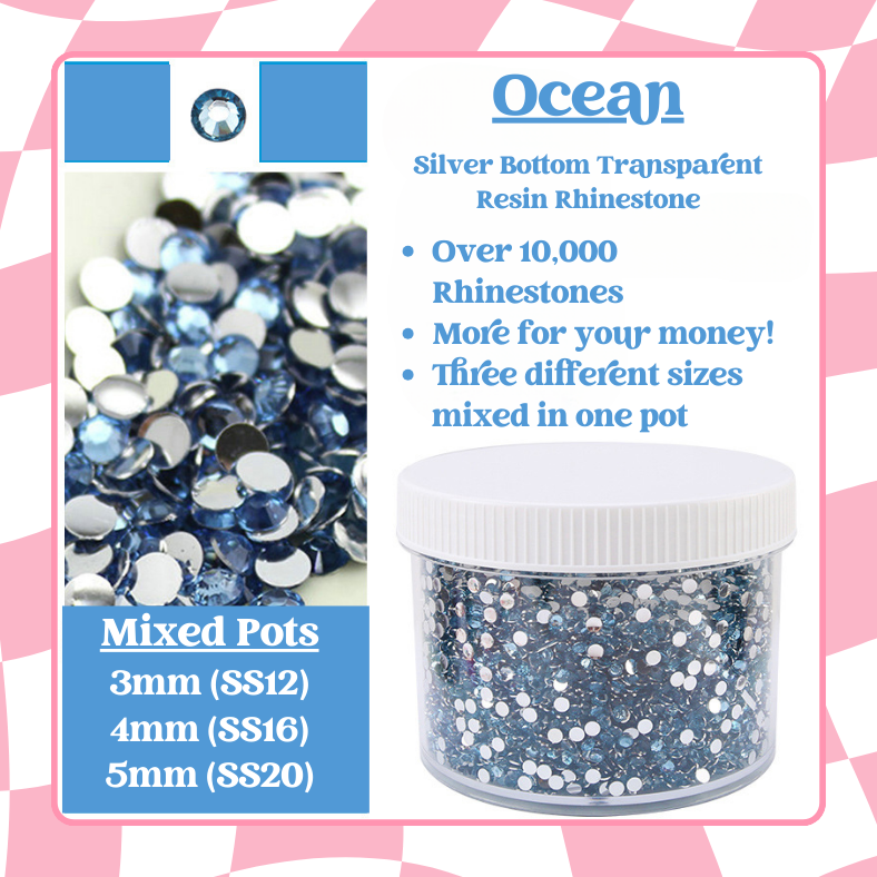 Rhinestone Mixed Pots - Silver Bottom Transparent Series (3mm, 4mm, 5mm) 100g image 6