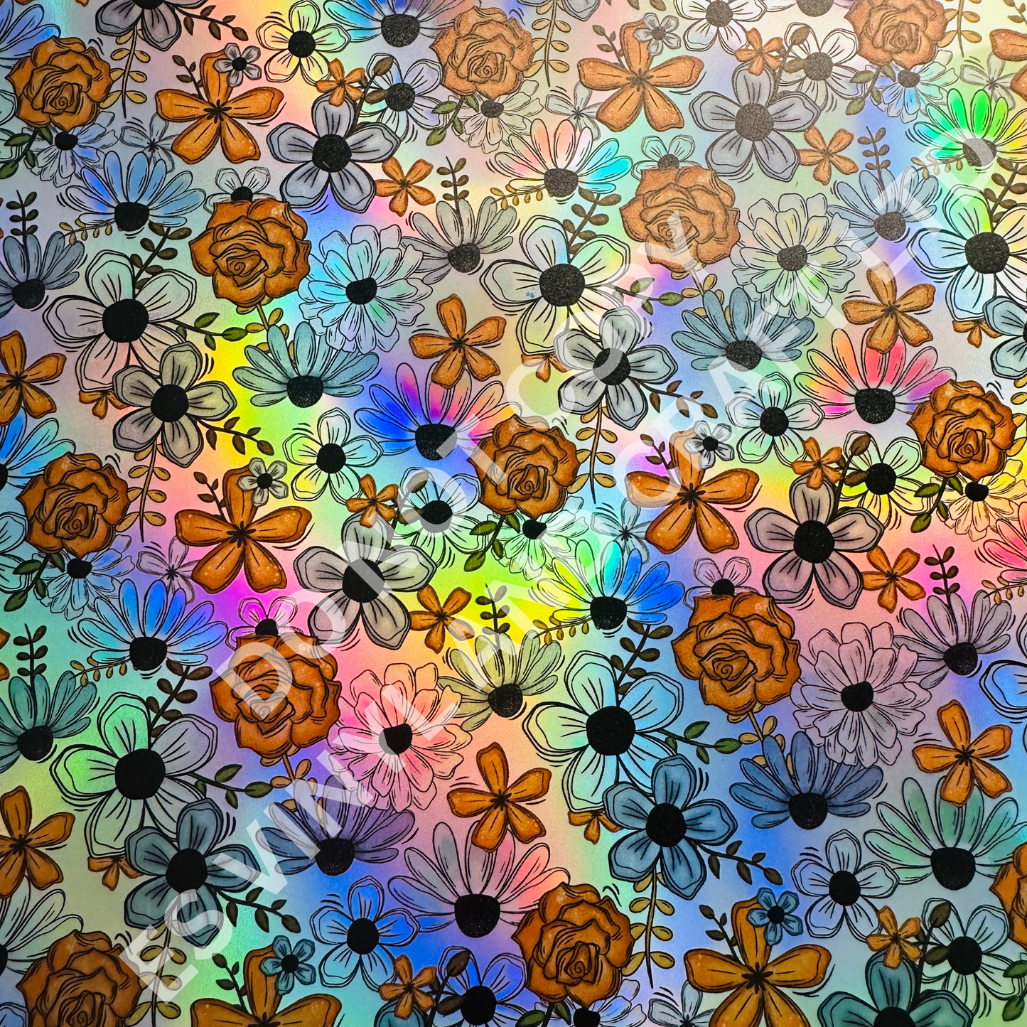 Florals - Holographic or Normal Printed Vinyl (A4 or 12" x 12" Sheet) image 1