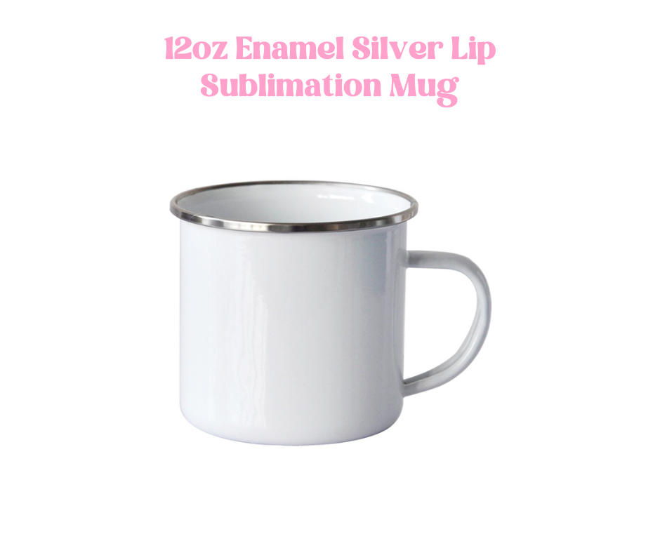 12oz Enamel Silver Lip Sublimation Mug image 0