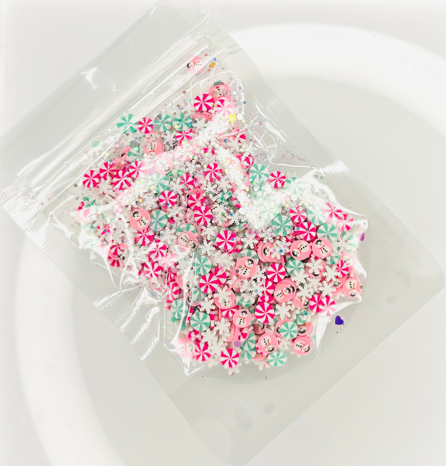 Christmas Glitter Mix - Polymer Clay Slices image 1