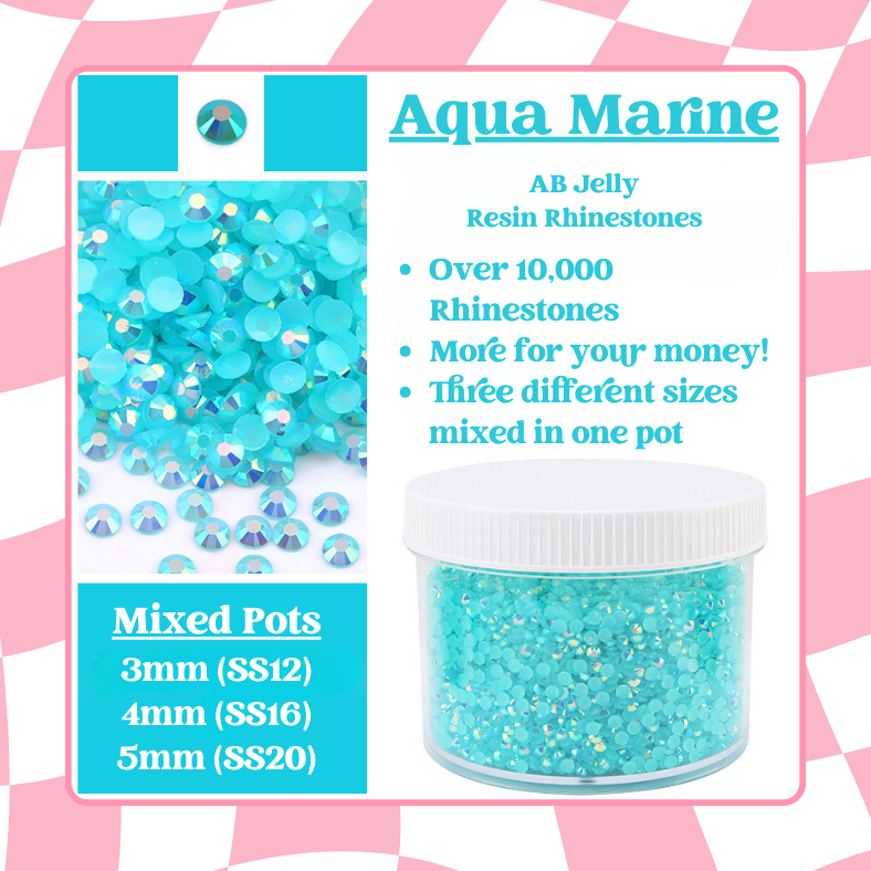 Rhinestone Mixed Pots - AB Jelly Rhinestones (3mm, 4mm, 5mm) 100g image 14