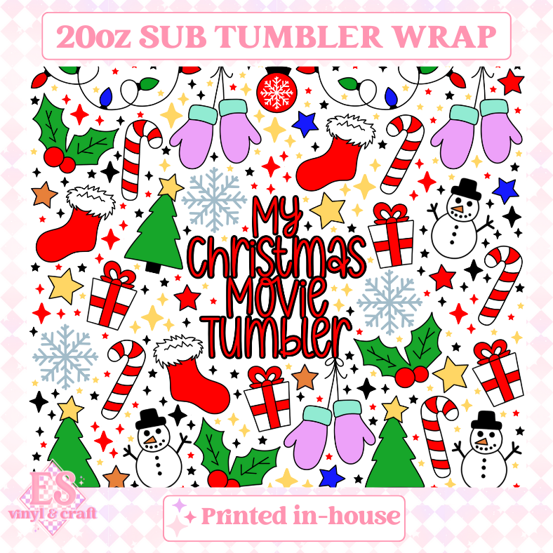 My Christmas Movie Tumbler - Full 20oz Tumbler Sublimation Print image 1