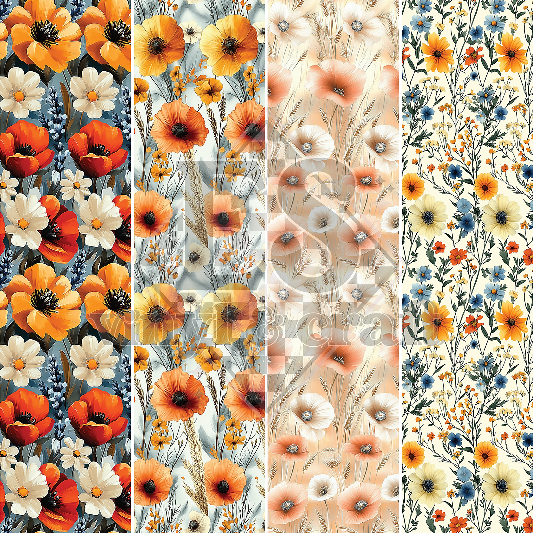 Meadow Florals - Line Split - 12" x 12" Sheet