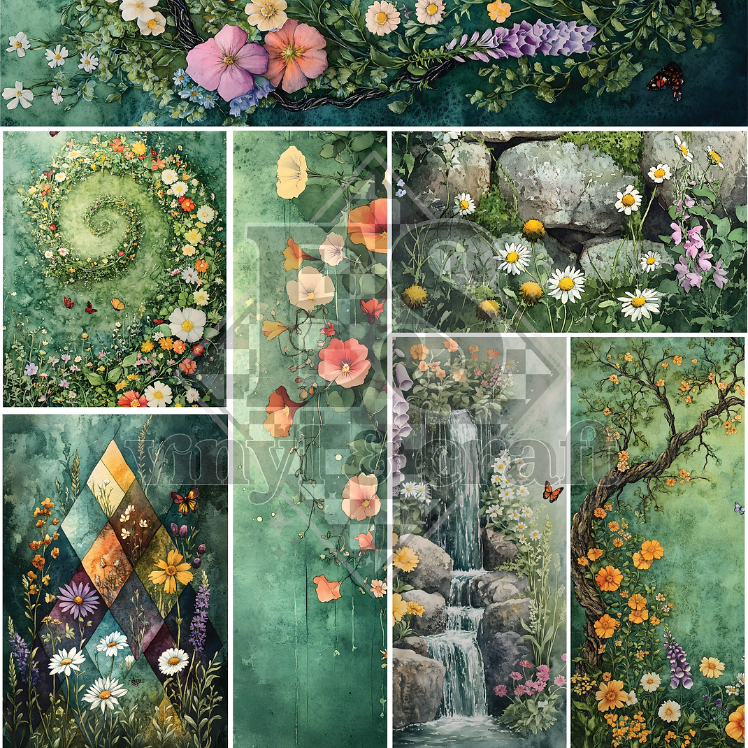 Mystical Garden - Mixed Media Vinyl - 12" x 12" Sheet