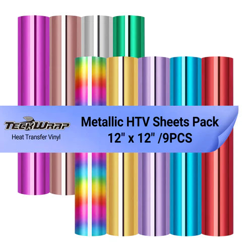 Metallic HTV Sheet Pack (9 Sheets x 12" x 12")