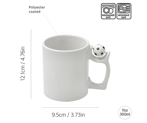 Football Handle Sublimation Mugs 11oz (330ml)