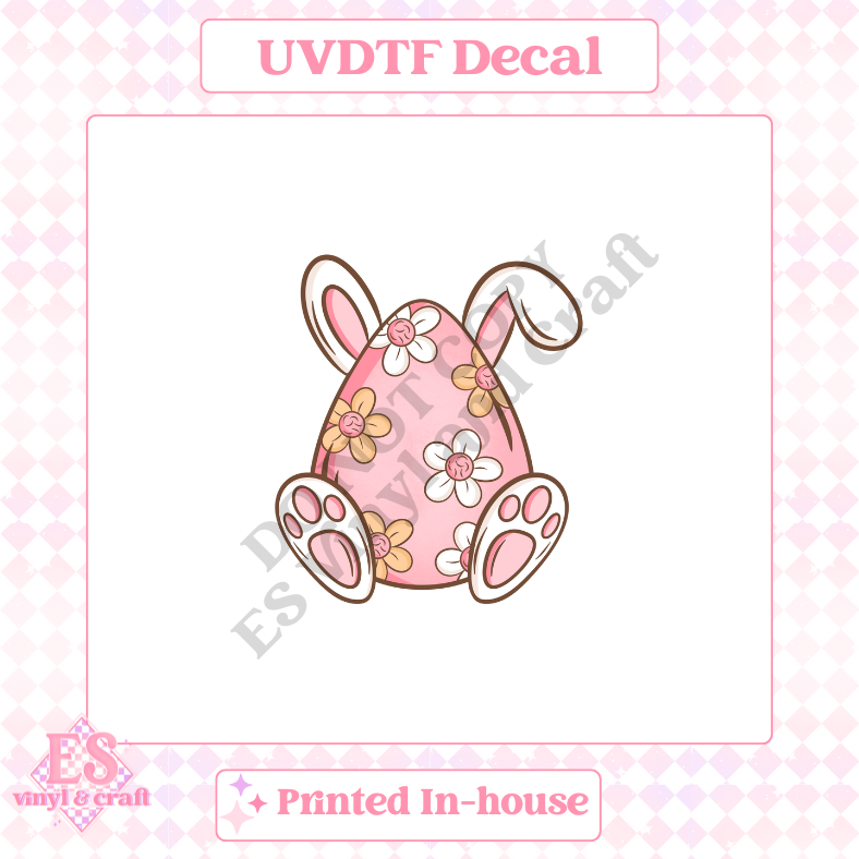 Flower Egg Bunny - UV-DTF Decal Transfer image 0