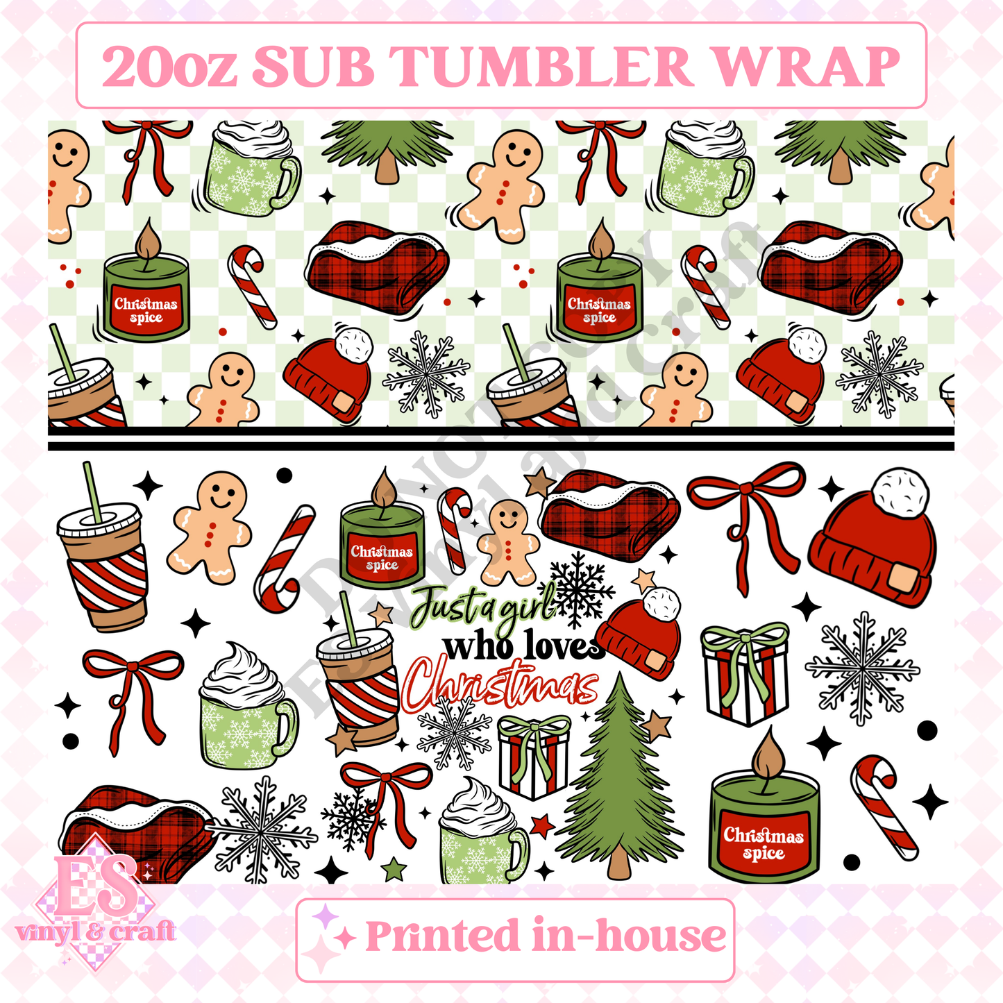 Just a Girl Who Loves Christmas - Full 20oz Tumbler Sublimation Print image 1