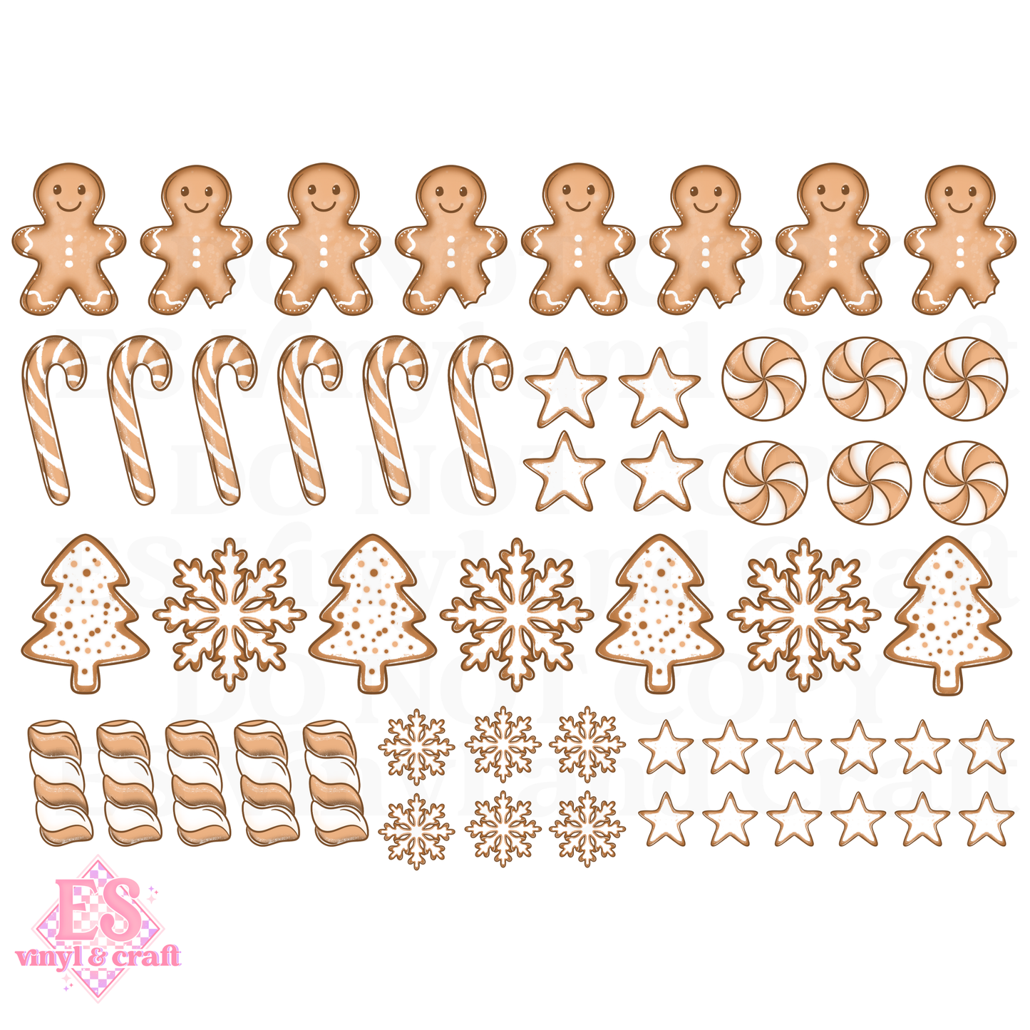 Gingerbread Treats - UVDTF (A4 Sheet) 210mm x 300mm image 1