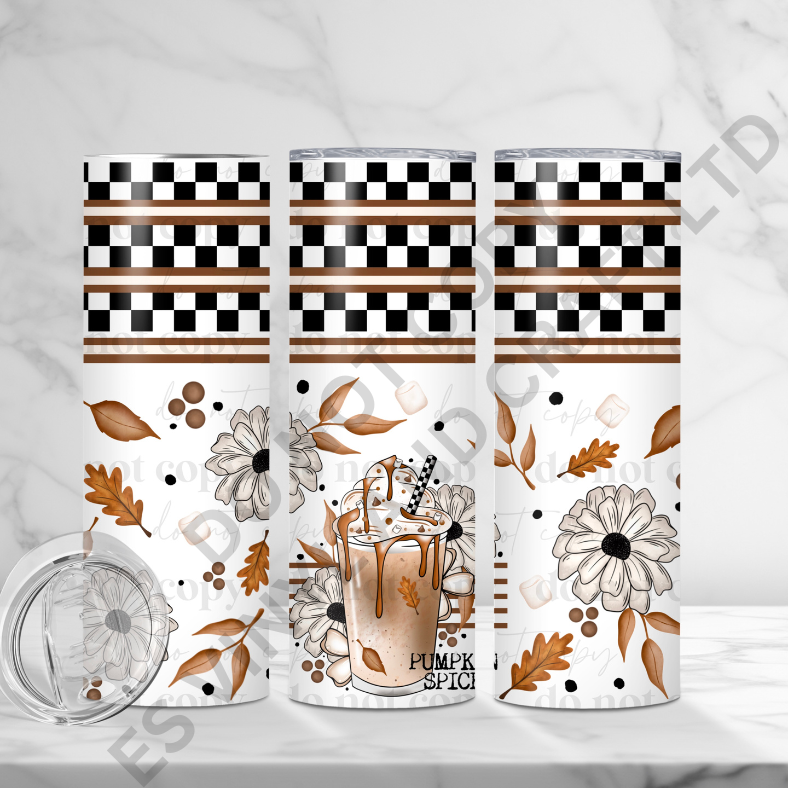 Pumpkin Spice - Full 20oz Tumbler Sublimation Ready Print image 0