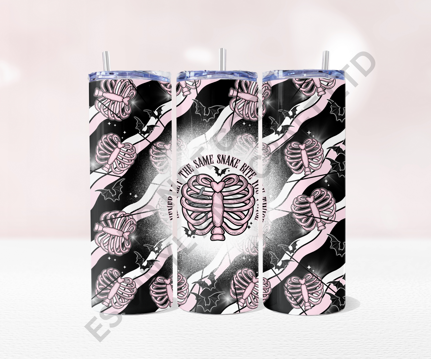 Heart Rib Cage - Full 20oz Tumbler Sublimation Ready To Print image 0