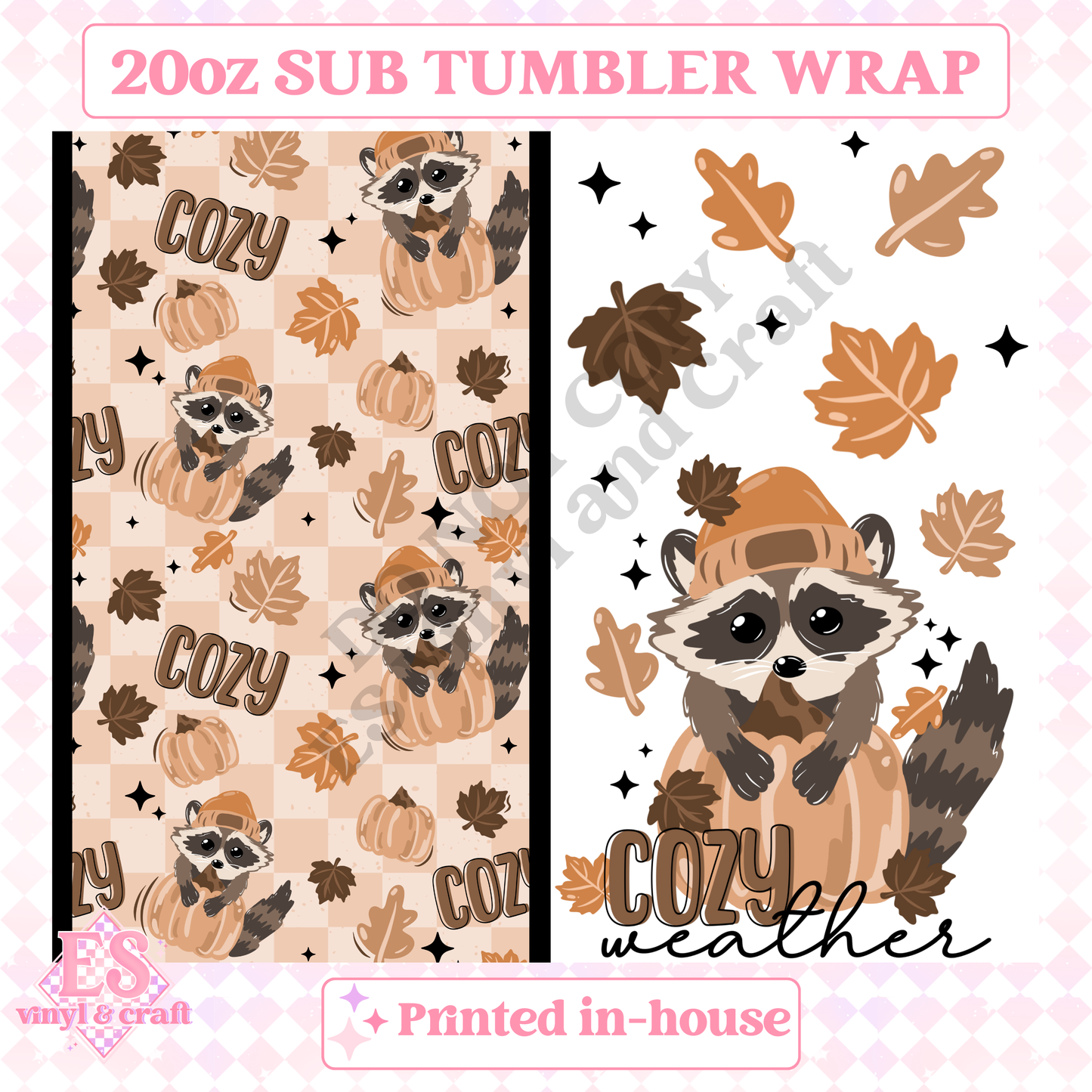 Cozy Weather - Full 20oz Tumbler Sublimation Print image 1