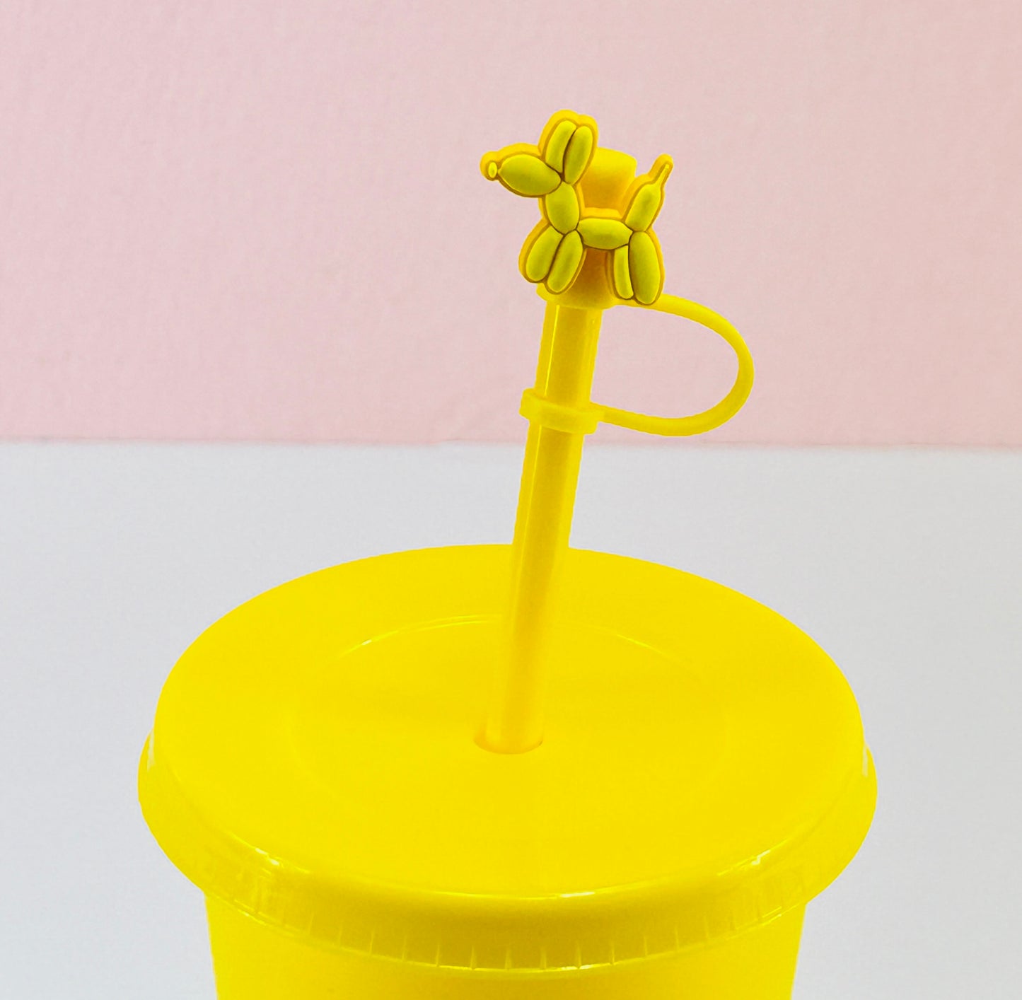 Yellow Balloon Dog - Straw Topper image 0