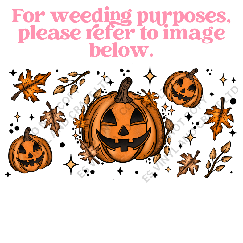 Autumn Pumpkins - 16oz Beer / Libbey Can Wrap Holographic Vinyl image 2