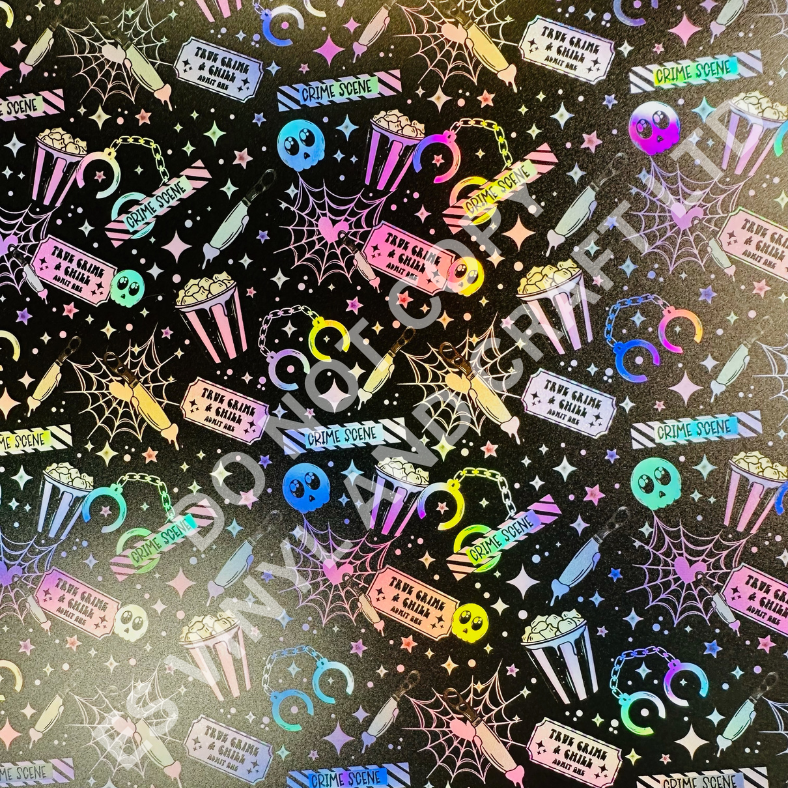 UV Printed Holographic Teckwrap Permanent Vinyl - A4 or 12" x 12" Sheet image 6