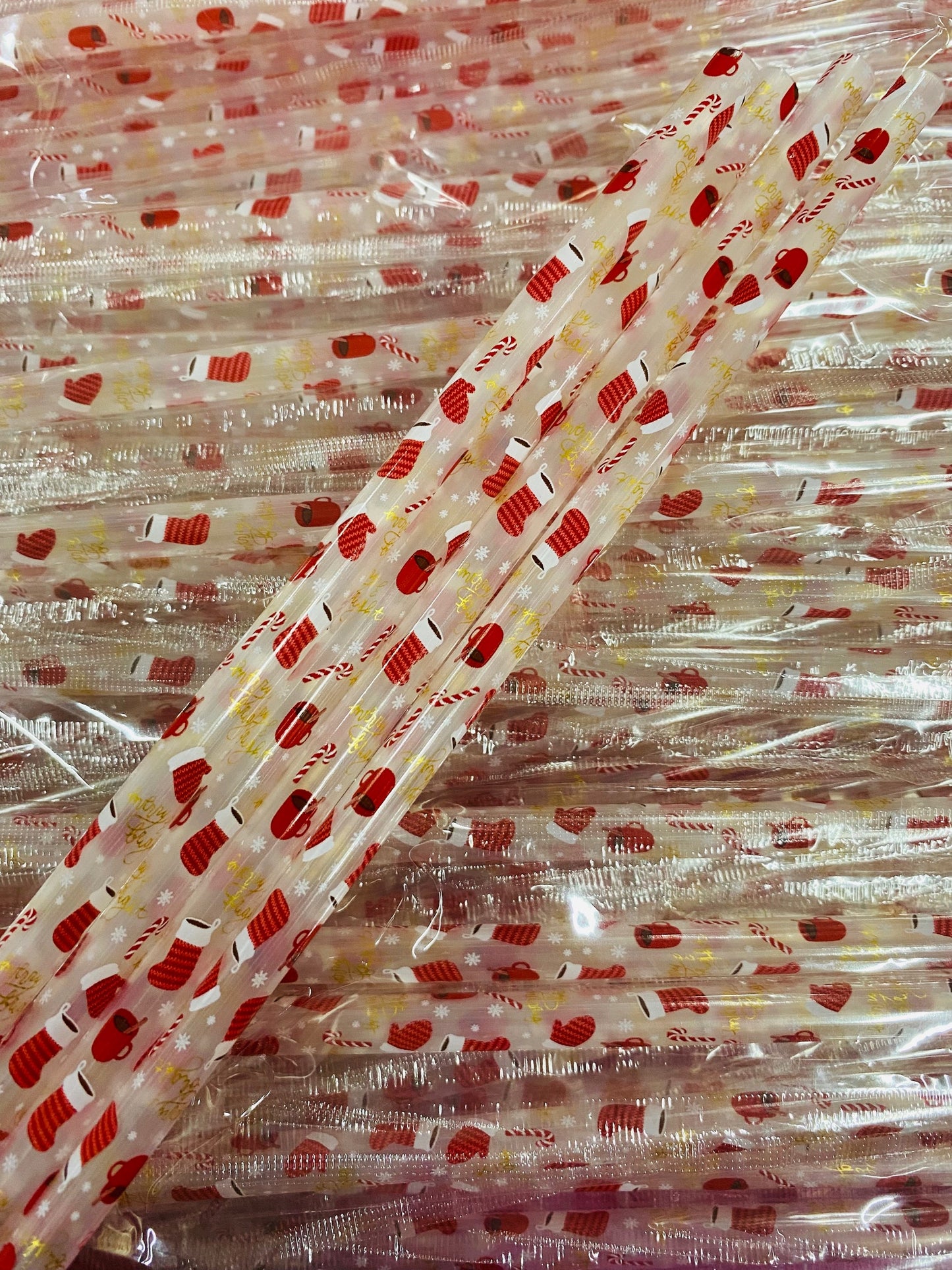 Christmas Straws for Stanley (40oz) Tumblers - Christmas Stocking Clear image 1