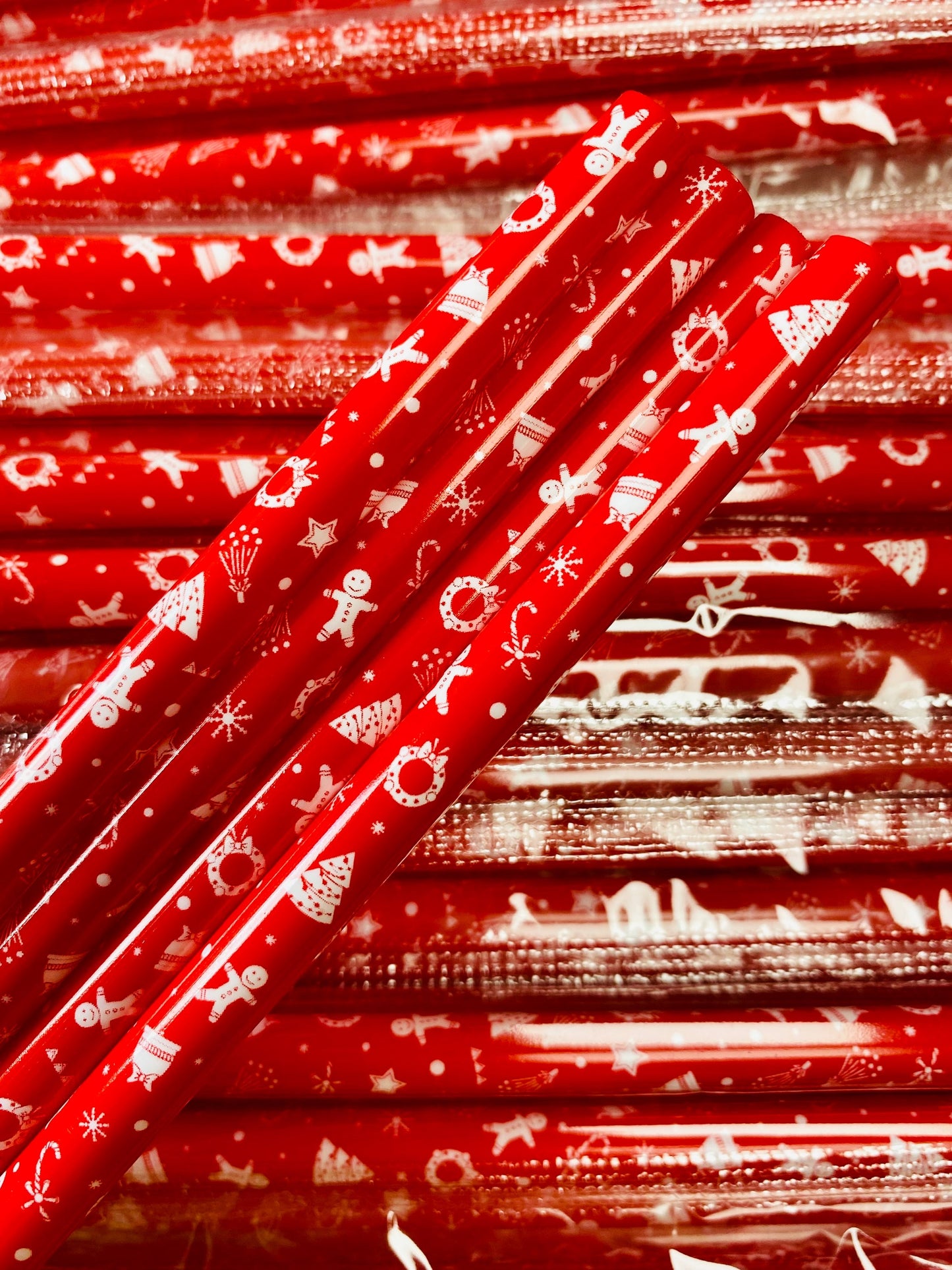 Christmas Gingerbread Red Straw image 0