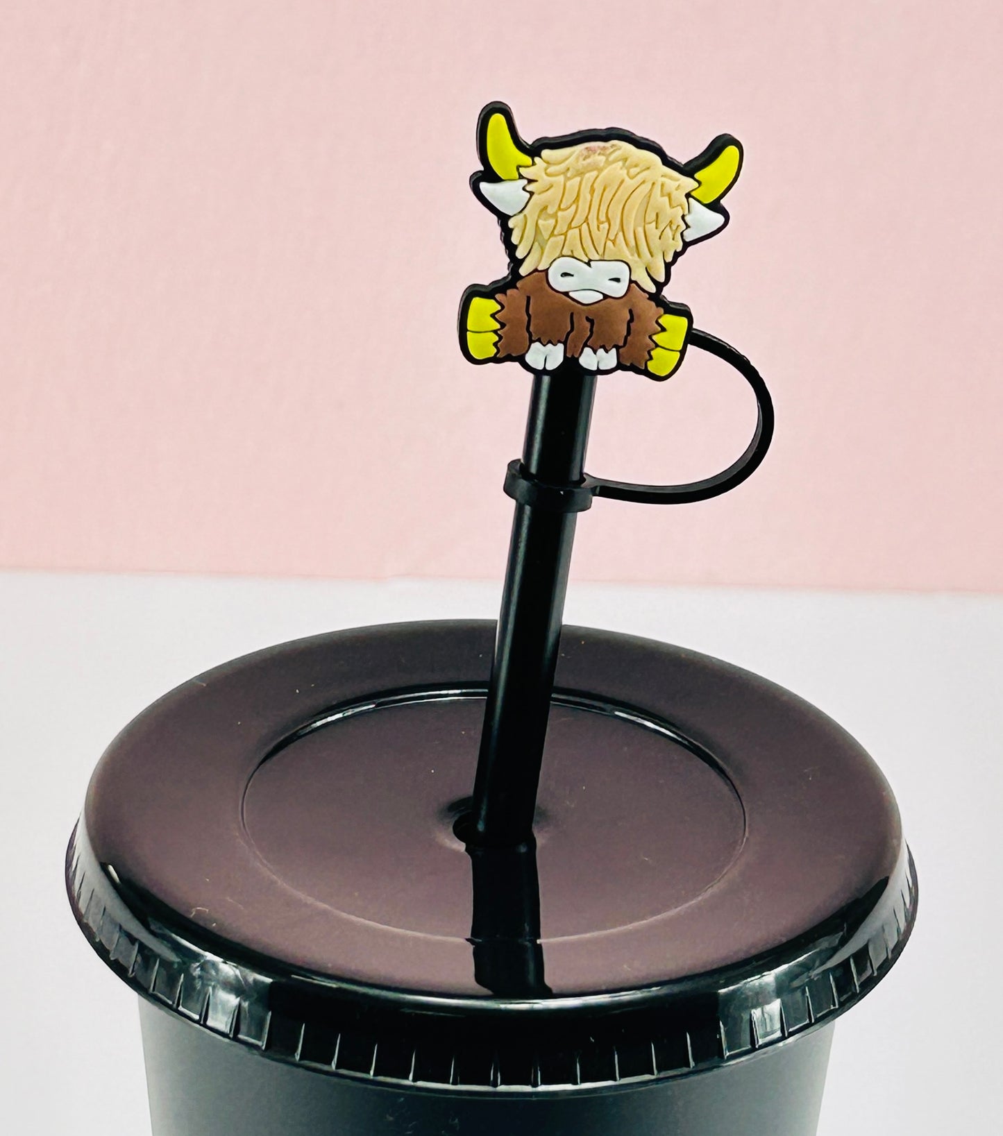 Highland Cow Light Brown - Straw Topper image 0