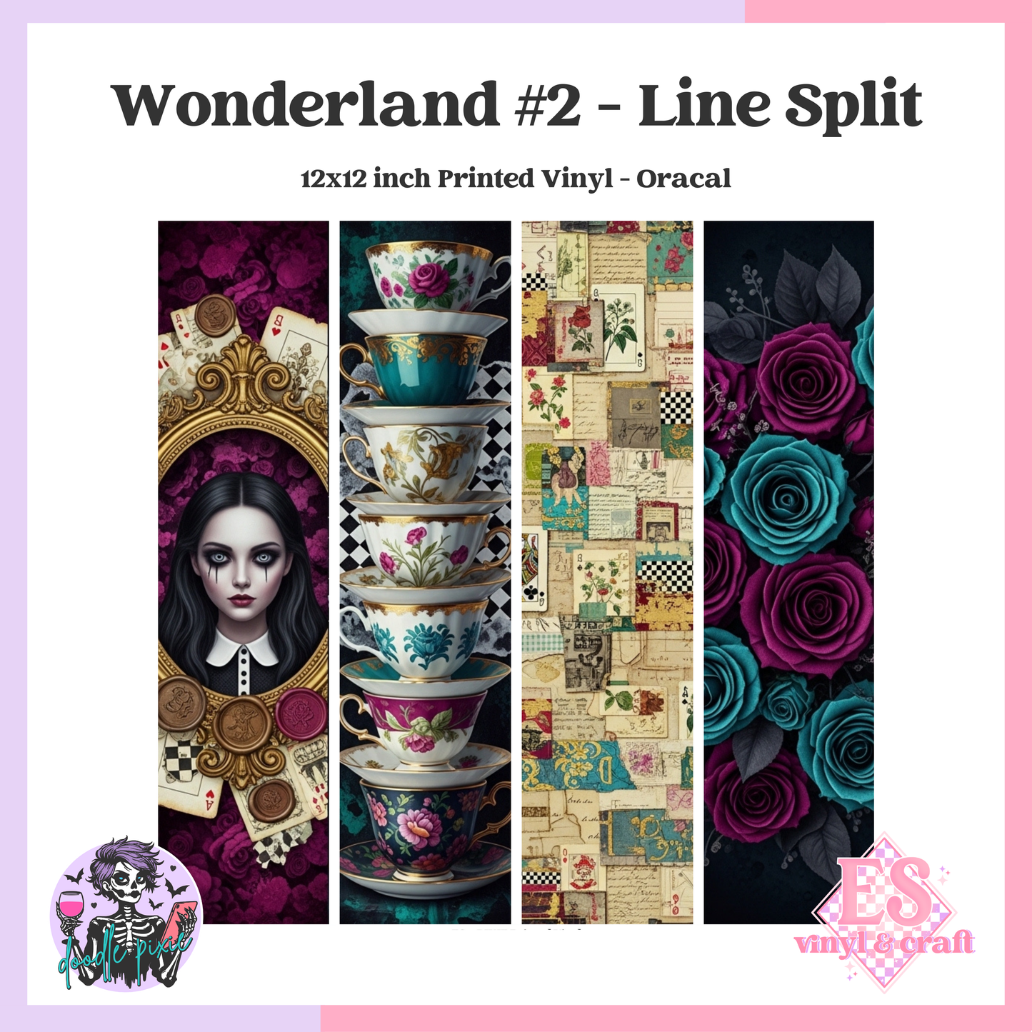 Wonderland #2 - Line Split 12" x 12" Printed Vinyl image 0