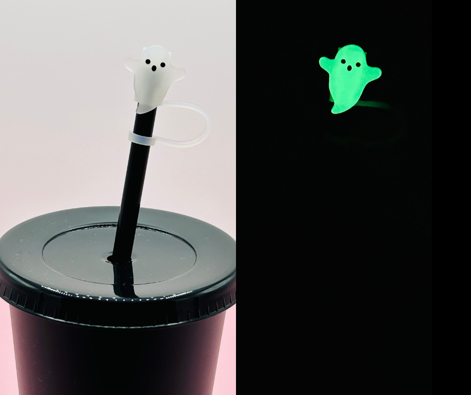 Straw Topper - Glow in the Dark Ghost image 0