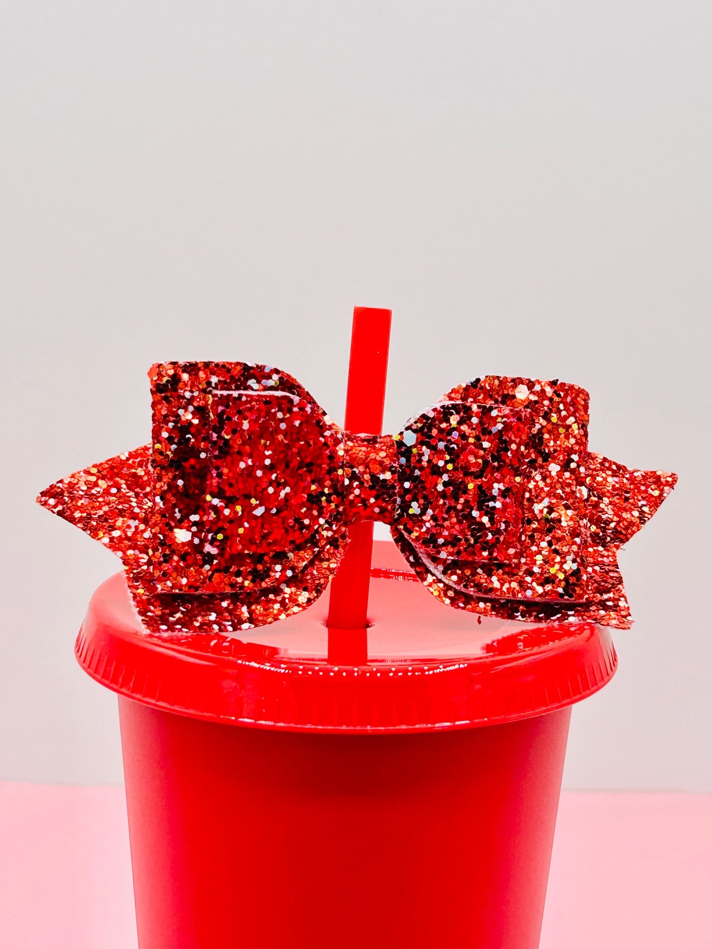 Bow Straw Topper - Crimson image 0