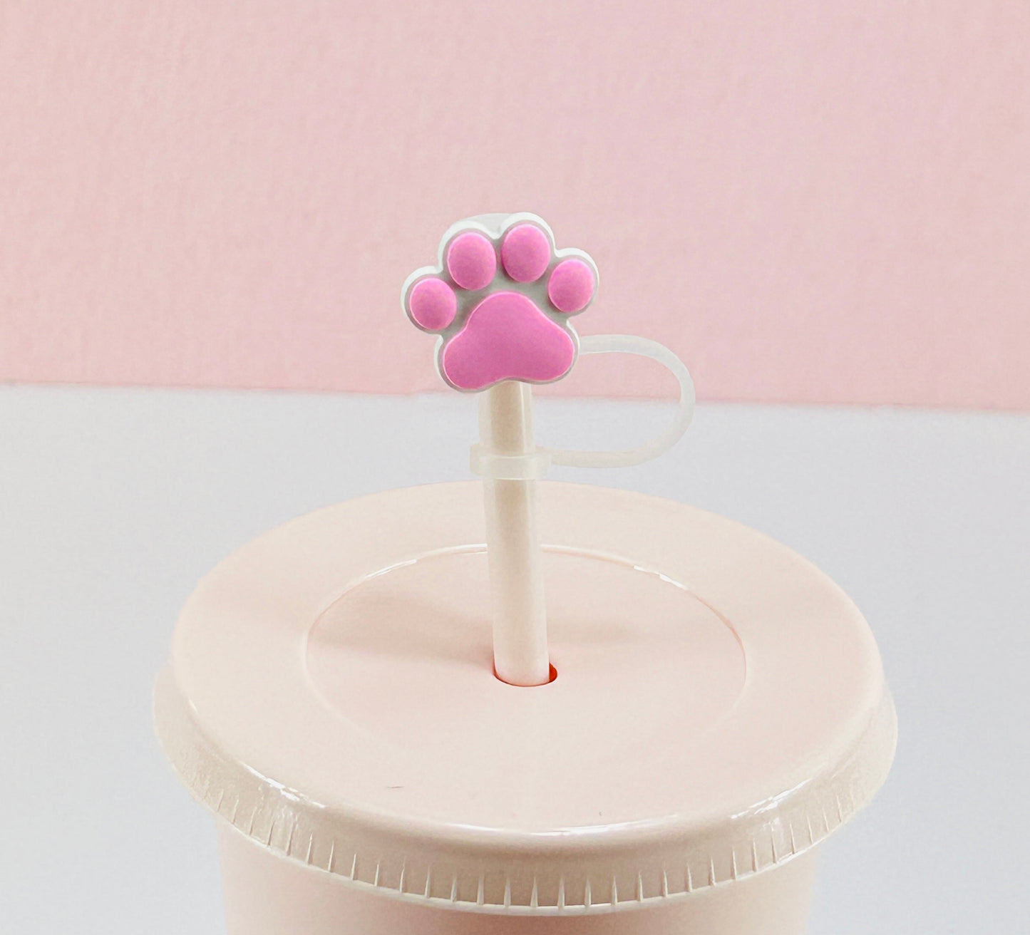 Pink Paw - Straw Topper image 0