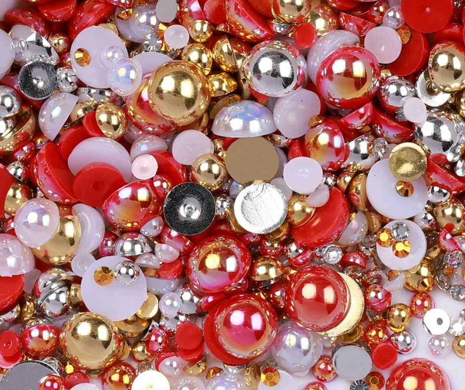 Queen of Hearts - Pearl & Rhinestone Mix image 0