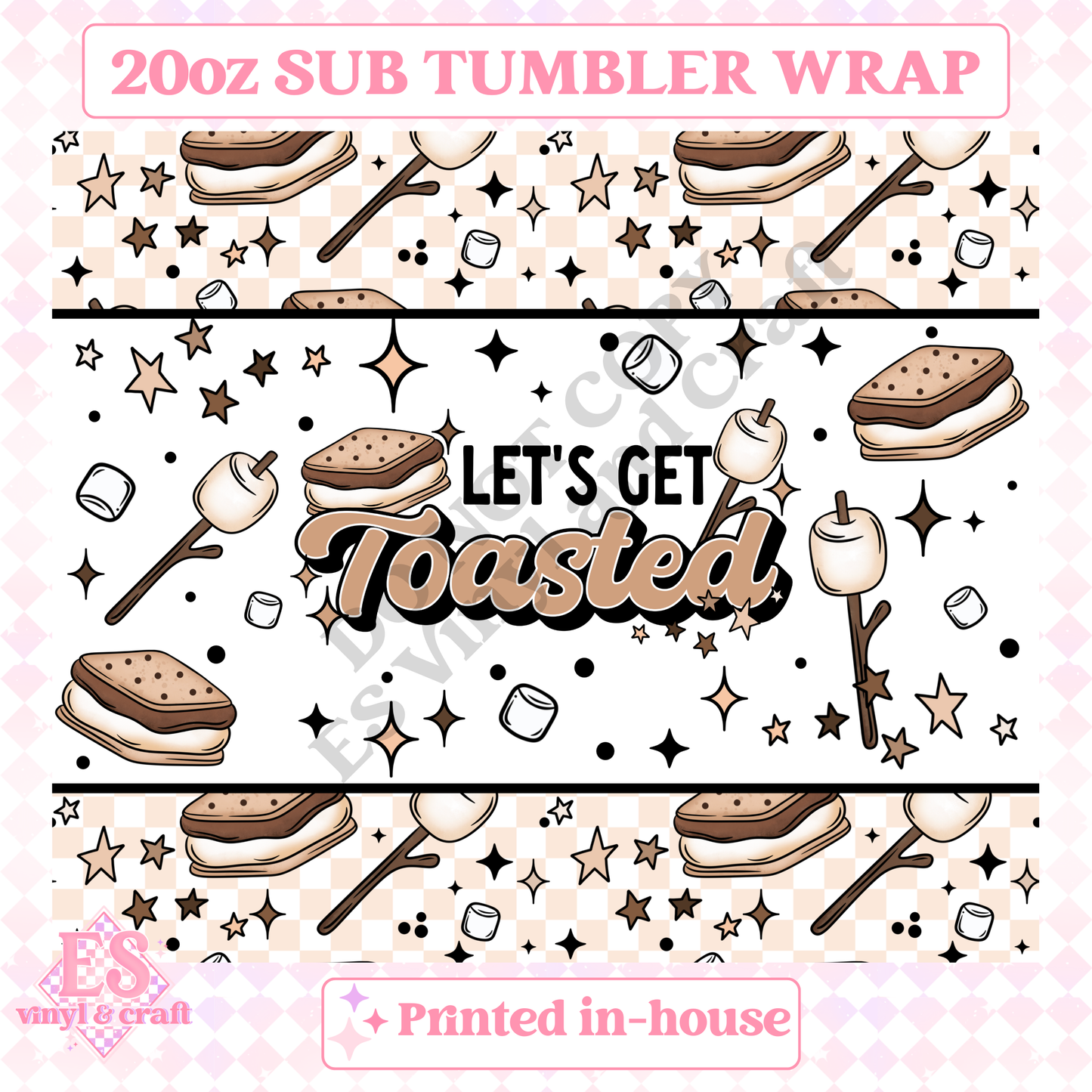 Let's Get Toasted - Full 20oz Tumbler Sublimation Print image 1