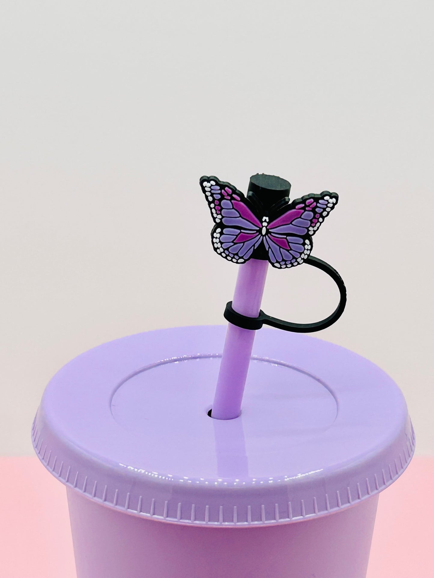 Straw Topper - Purple Butterfly image 0