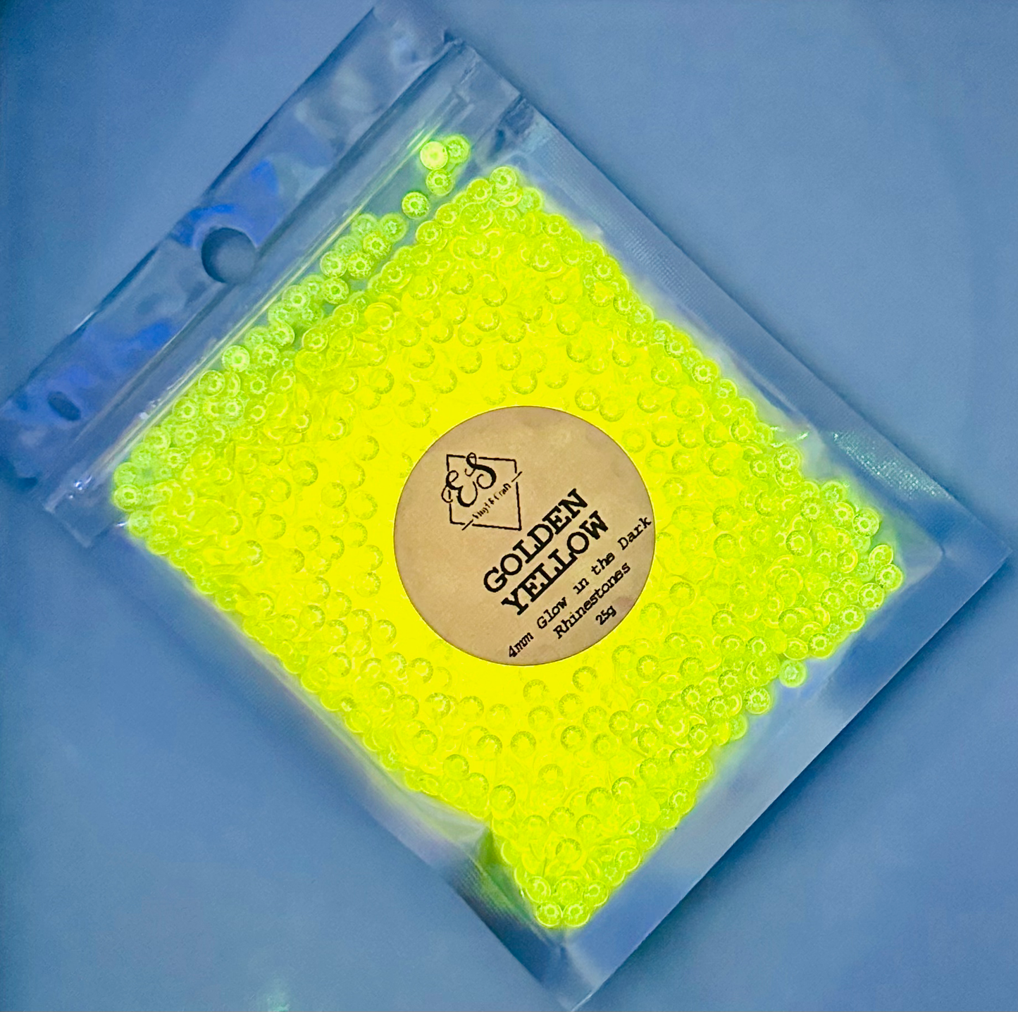 Golden Yellow - Glow in the Dark Resin Rhinestones (3mm, 4mm & 5mm) image 3