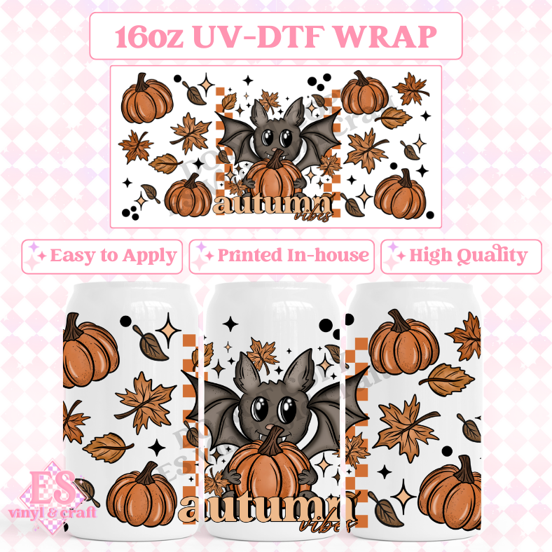 Autumn Vibes - 16oz Beer Can / Libbey UV-DTF image 0