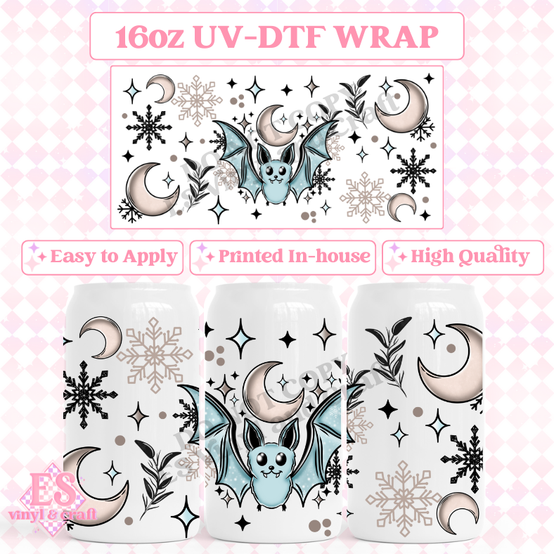 Winter Bat - 16oz Beer Can / Libbey UV-DTF Transfer image 0